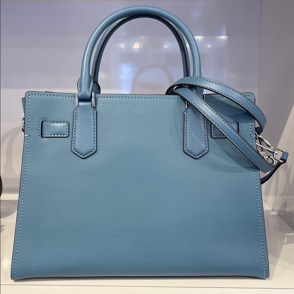 MICHAEL KORS Hamilton Md Leather and Snake Embossed Stripe Satchel
Cornflower - Picture 7 of 16